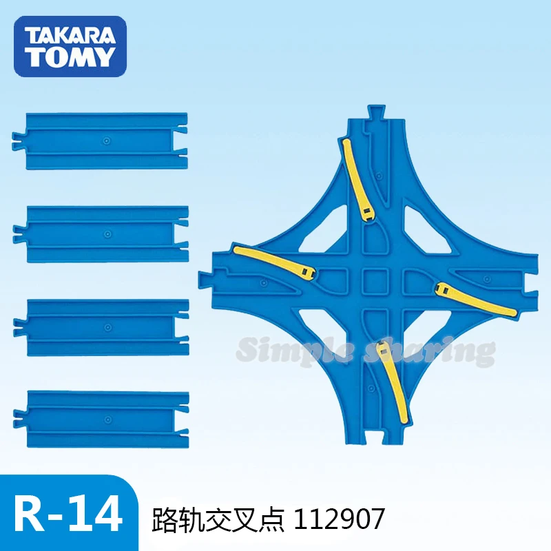 TOMY PLARAIL паровозик Томас моторизованный поезд синие железнодорожные части R 14