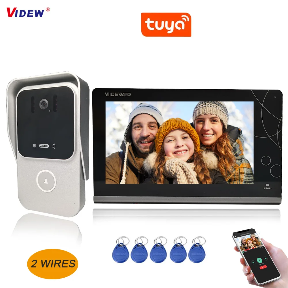 

VIDEW 7 Inch Video Intercom Doorbell Camera 2 Wires Tuya Smart APP Door Phone Entry System Night Vision for Villa Home Security