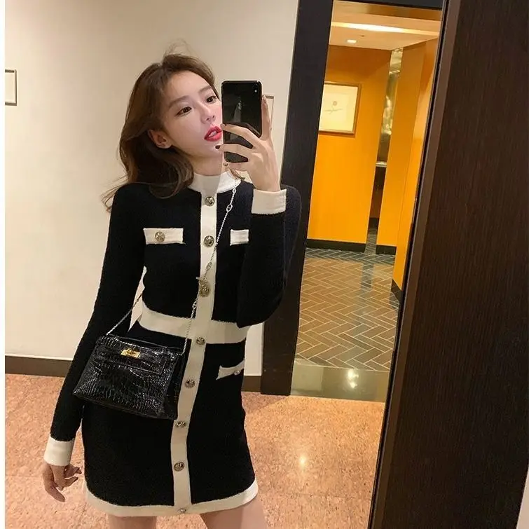 

Women's Sweater New Autumn Winter Knitting Skirt Dress Dresses for Women Vestido De Mujer