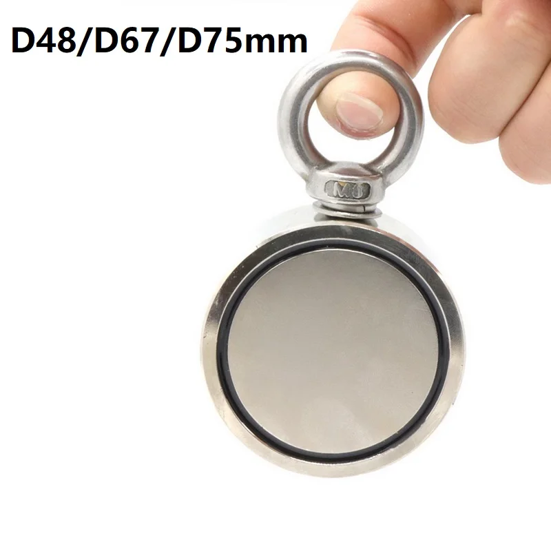 D48/D67/D75 двойная сторона супер сильный спасательный магнит горшок с Eyebolt для