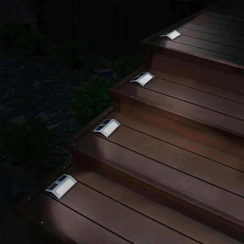

Fashion Solar Powered Fence Lights Wall Door Step Led Lighting Light Outdoor Ladder Steel Garden J5C0