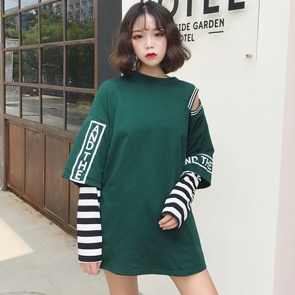 Daily Spring Round Neck Tops Long Sleeve Polyester Letter Jazz Party Dance Fashion Women T Shirt Hip Hop Casual | Женская одежда