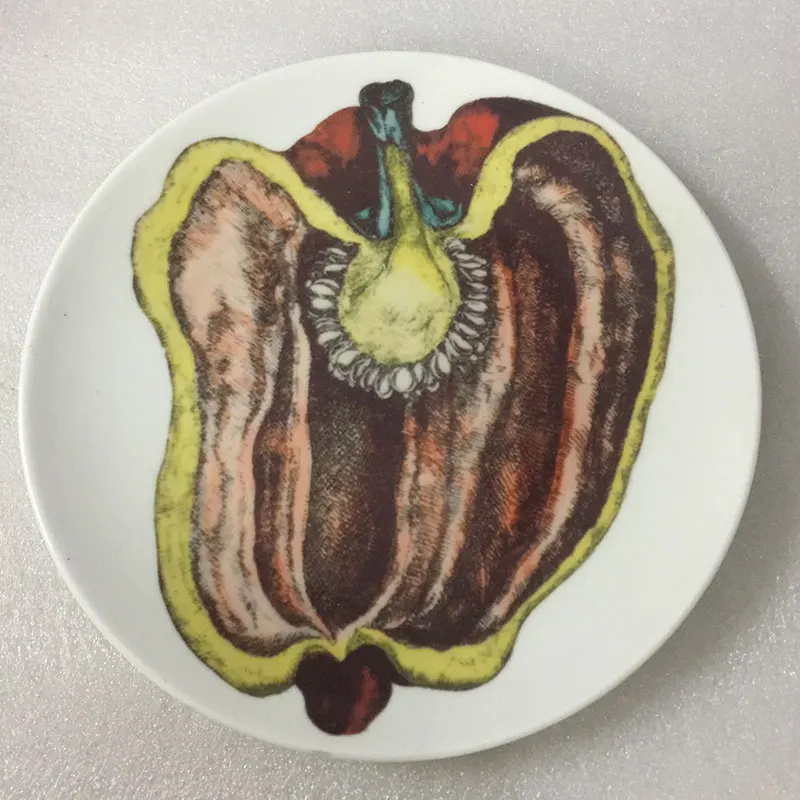 

Creative Decoration Plate Italy Milan Design Retro Lady Ceramic dish Decor Hanging On The Wall Euro Round Best Decoration