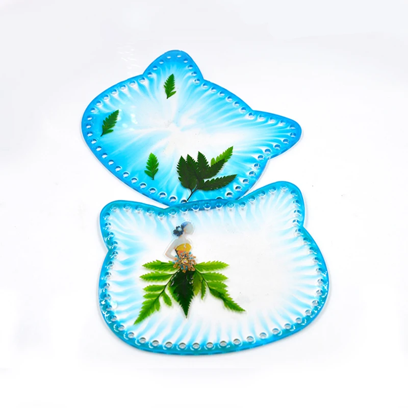 DM169 круглая голова кошки клатч сумка Смола силиконовая форма Кристалл DIY кошелек