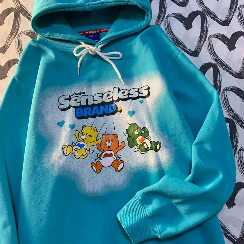 

Sweet Girl Cute Bears Cartoon Hoodies Sweatshirt Women Long Sleeve Tops Harajuku Fashion Clothes for Teens Casual Streetwear Ins