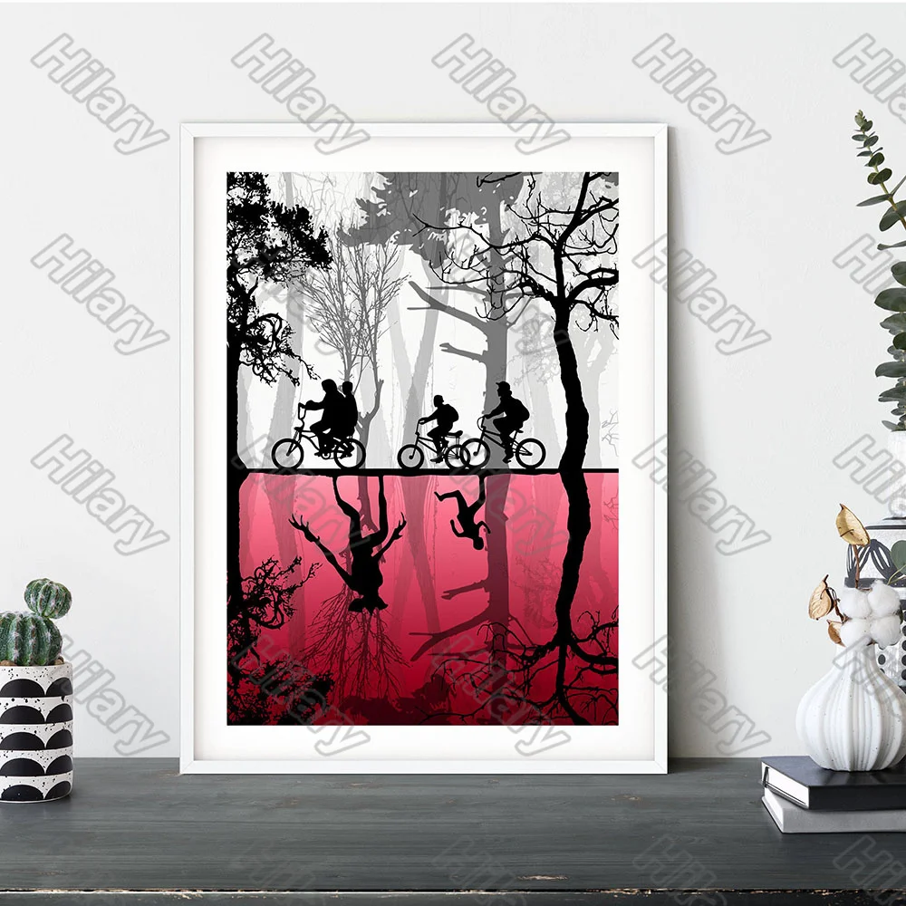 

Poster Forest Cycling Figures Plant Landscape Canvas Painting Wall Art Home Decoration for Living Room and Bedroom Frameless