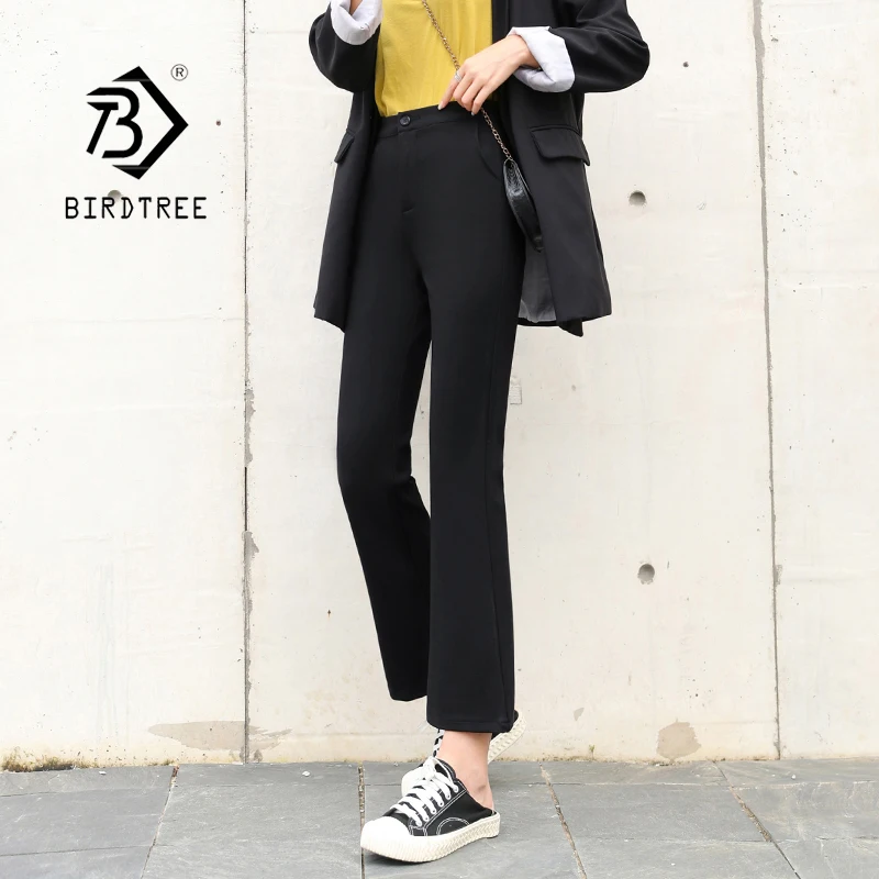 

2021 Women Flare Suit Pants Summer Plus Size S-3XL High Waist Wide Leg Black Long Trousers Casual Bottoms All Match B18511X