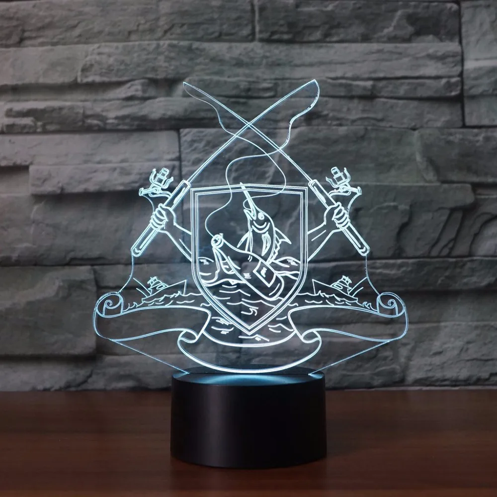 Рыболовная бутылка 3D светодиодный RGB Ночной светильник 7 цветов Настольный