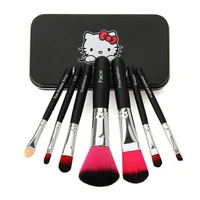 7pcs hello chubby makeup brushes blush make up tool long portable foundation brush pincel maquiagem make up retail packing face