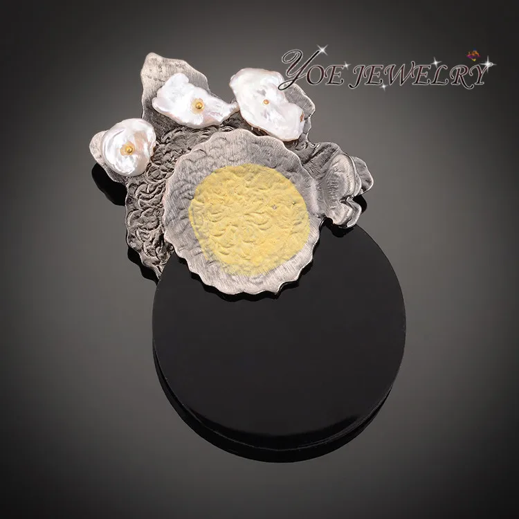 Женская Винтажная брошь с серебряным покрытием IYOE Большая Жемчужная булавка в