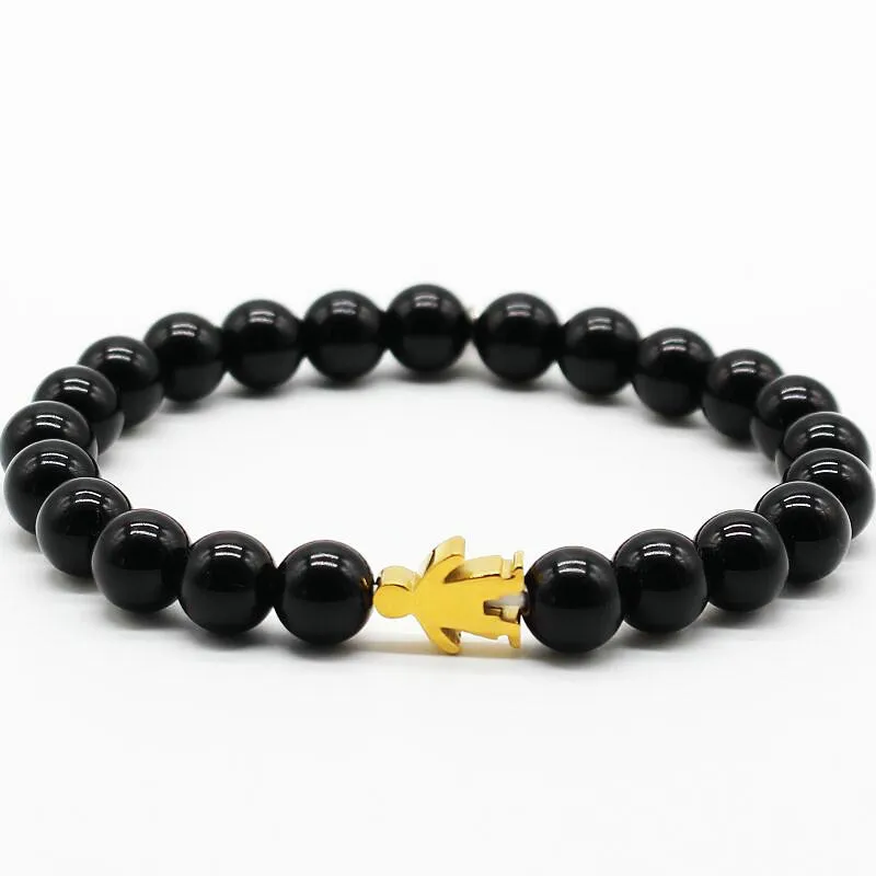 Милый браслет из нержавеющей стали с шармами для маленьких мальчиков бусины