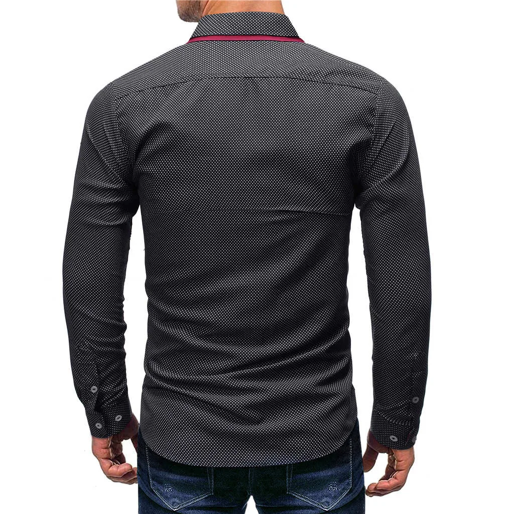 Рубашка мужская с длинным рукавом модная деловая повседневная одежда осень-зима