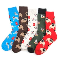 2021 new novelty socks funky dog pet pug shiba inu beagle buldog hosiery women ladies socks men unisex cotton happy socks female