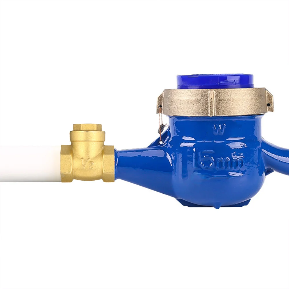 

4pcs Horizontal Type Anti Back Gadget Brass Fitting for Bathroom (Golden, DN15)