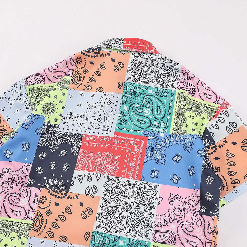 

Aolamegs Men Shirt Colorful Vintage Plaid Print Hip Hop Shirts Summer Casual Loose Beach Harajuku Hipster High Street Streetwear