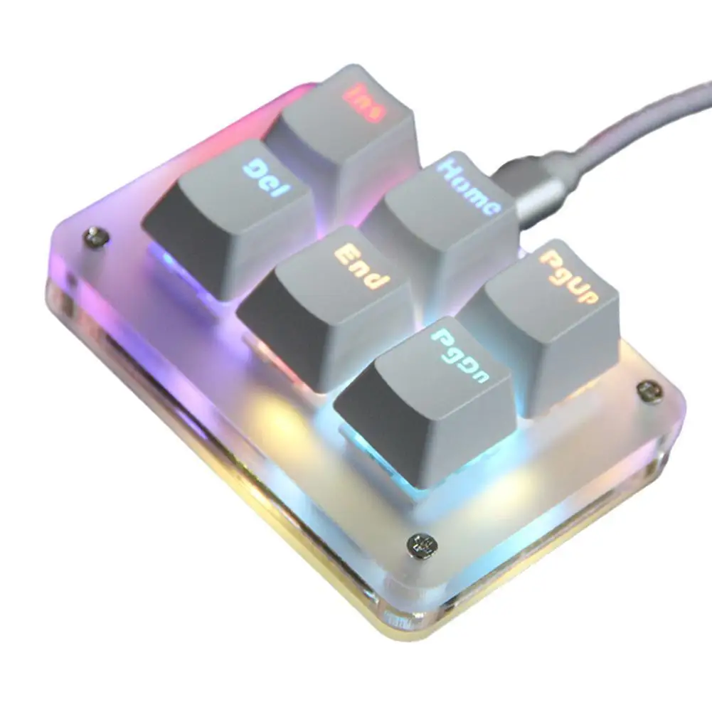 

Macro Function Mechanical Keyboard RGB Backlight 6 Key Self Setting Custom Keycap With Software Programing Keypad