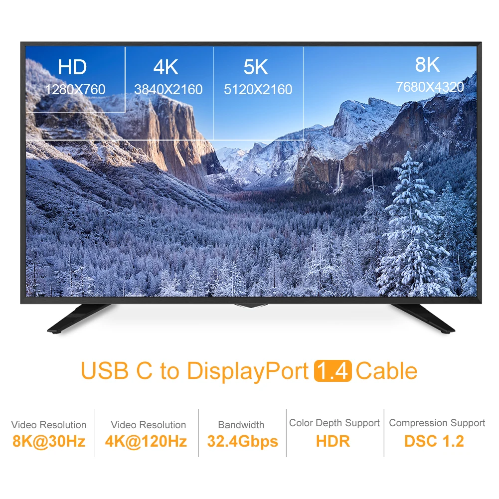 CableCreation адаптер USB C к DisplayPort HD 8K @ 60 Гц Type DP Кабель-адаптер для Oculus Rift MacBook Pro HUAWEI iPad |