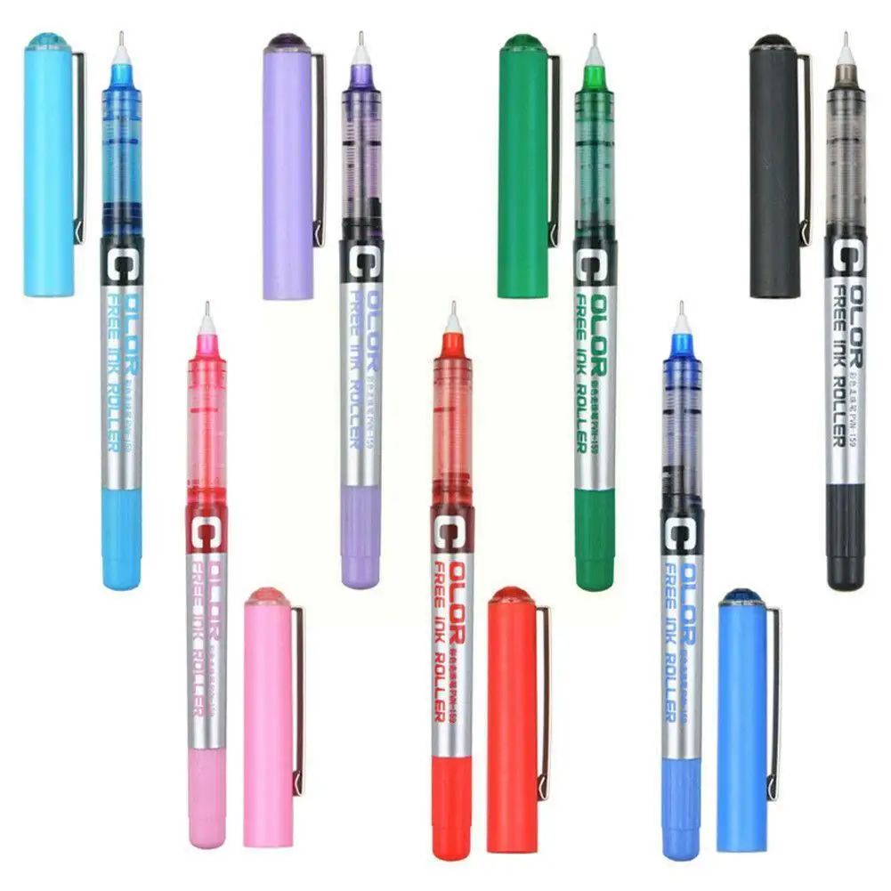 

1 Piece Of Simple Straight Liquid Rollerball Pen 0.38mm And Writing 7-color Student Smooth High-end Gel Office Stationery P K0A4