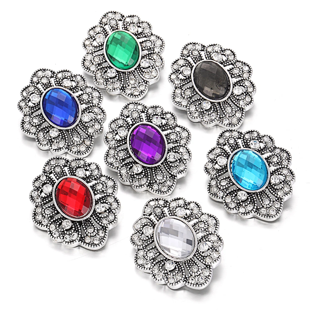 6 шт./лот новинка ювелирные изделия с большим кристаллом 18 мм кнопки цветком для