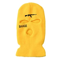 winter balaclava hat for men and women 3 hole knitted full face cover ski neck gaiter warm knit beanie outdoor sports mask caps