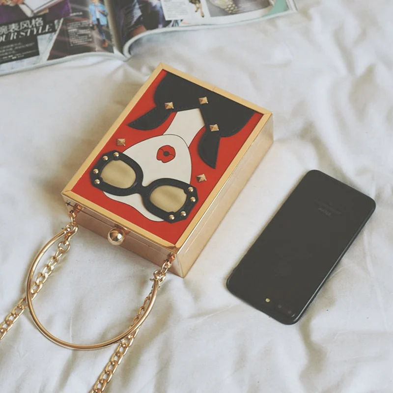 New 2019 Women Acrylic Evening Bags Luxury Ladies Handbags Fashion Female Mini Party Purse Clutch Glasses Girls Chain | Багаж и сумки