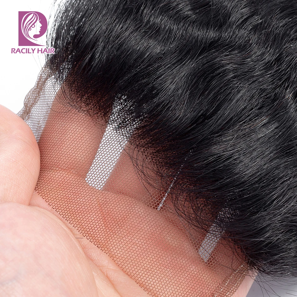 Волосы Racily 4x4 бразильские кудрявые прямые волосы Remy швейцарские кружевные