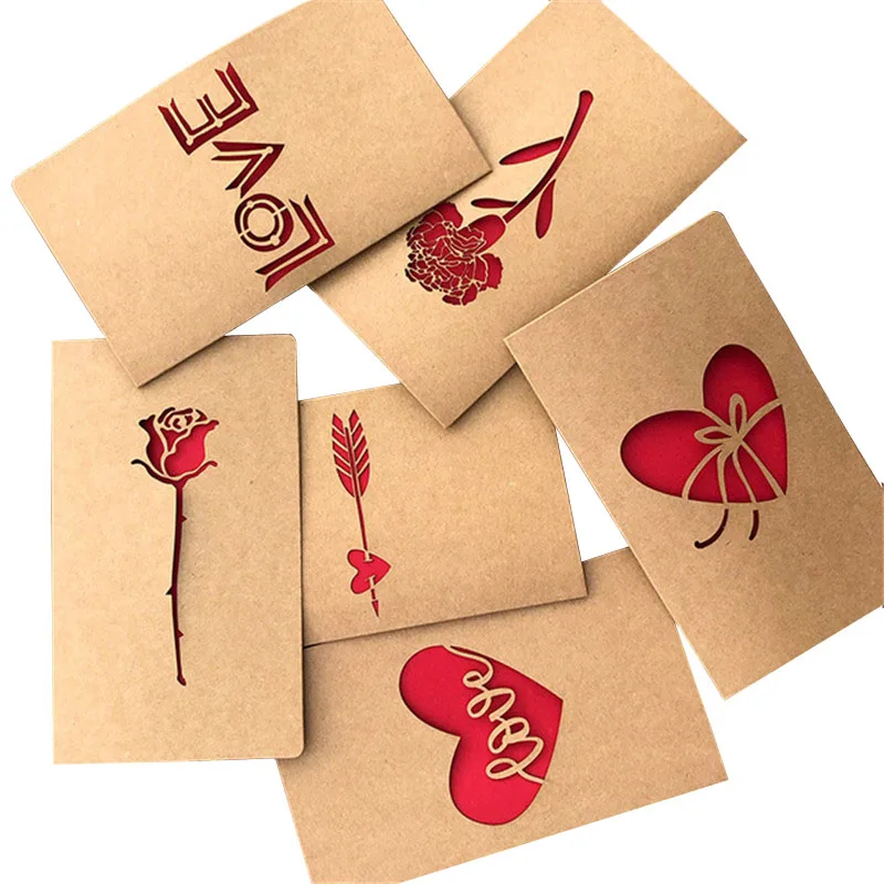 6 шт./упак. простой Стиль крафт Бумага Роза подарок на свадьбу для вечеринки дня