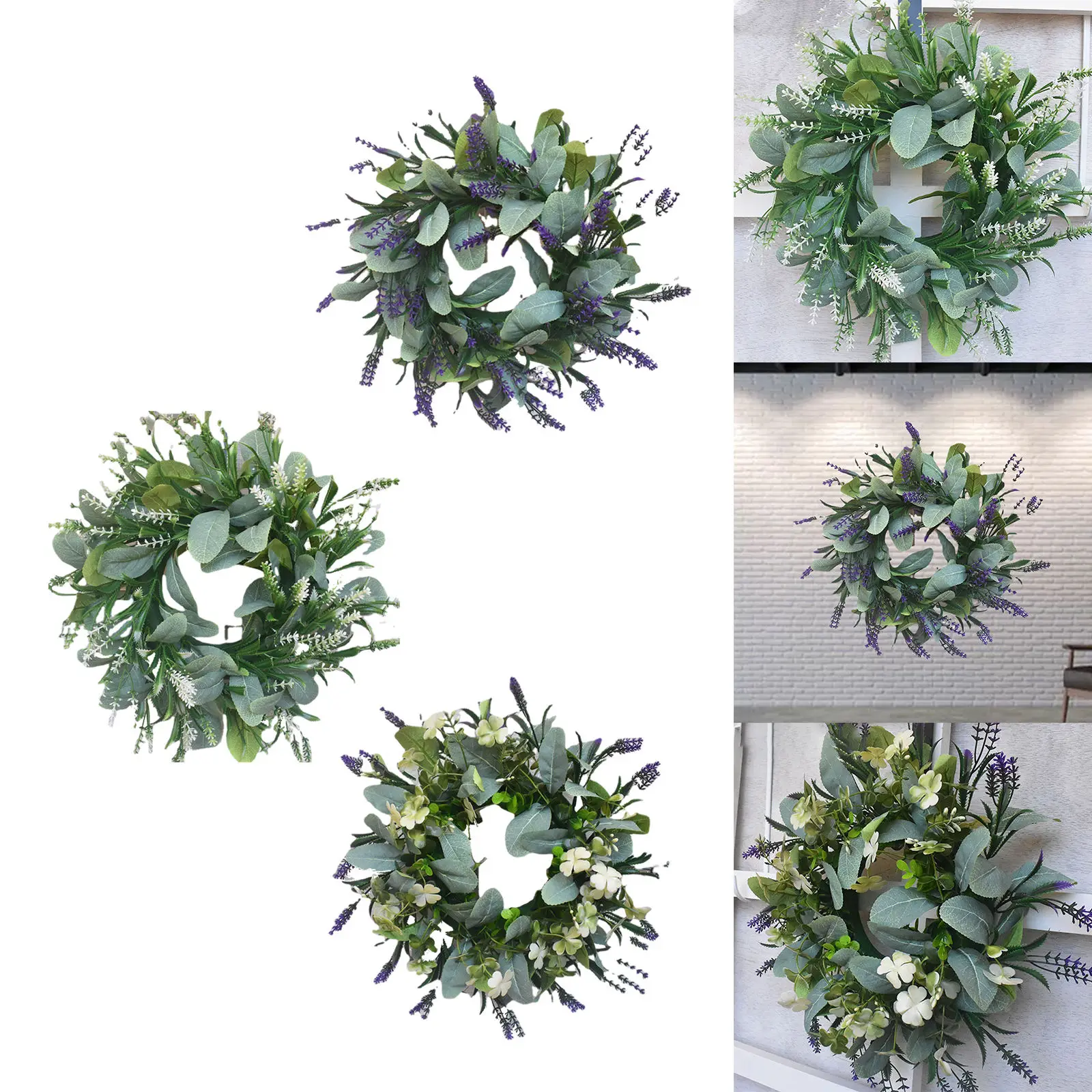 

33cm Eucalyptus Wreath Front Door Garland Patio Porch Party Wedding Holidays Decorative