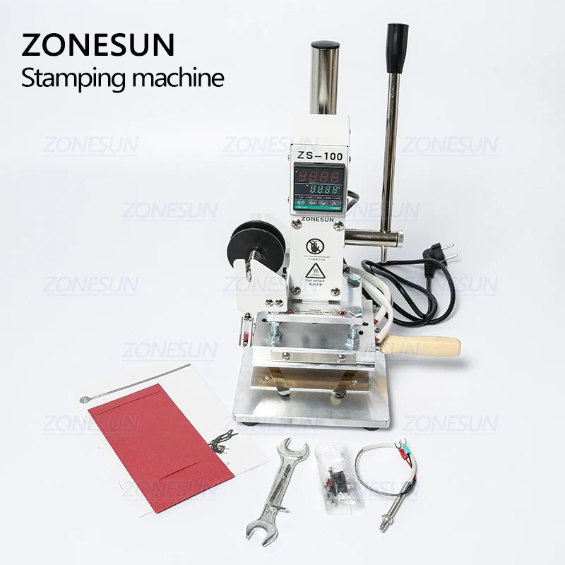 

ZONESUN ZS-100B Dual Use Hot Foil Stamping Machine Manual Bronzing Machine For Pvc Card Leather Pencils Paper Stamping Machine