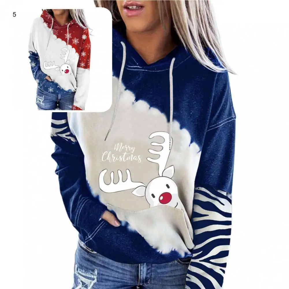 

Женская толстовка с капюшоном, свободная толстовка с 3D принтом оленя, снежинки, снеговика, Рождественская Толстовка для вечерние