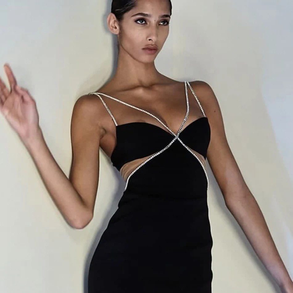 

Adyce 2021 New Summer Women Mini Bodycon Bandage Dress Sexy Spaghetti Strap Lace Black Club Celebrity Runway Party Lady Dresses