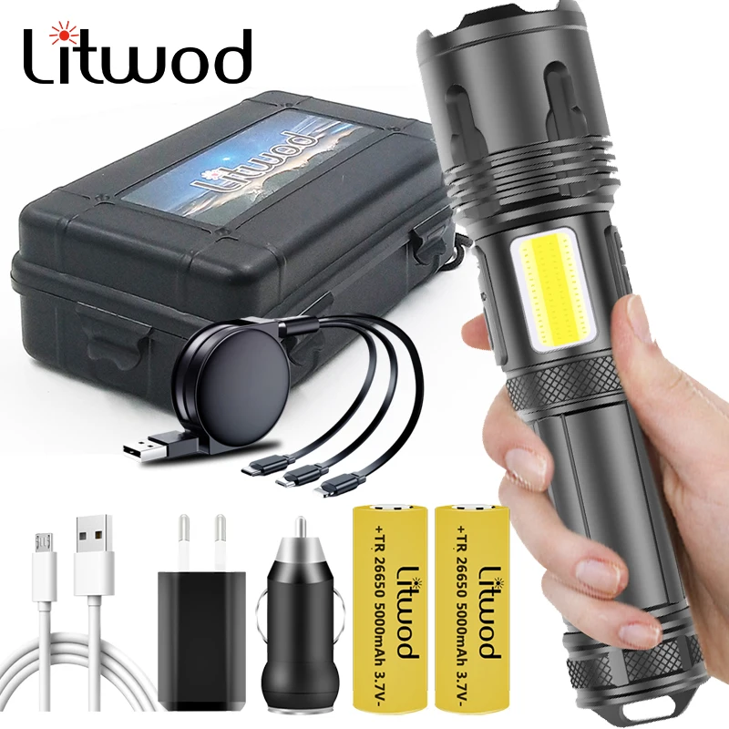 

XHP100 COB 9-core Led Flashlight Powerbank Function Torch Usb Rechargeable 18650 26650 Battery Zoomable XHP70.2 Aluminum Lantern