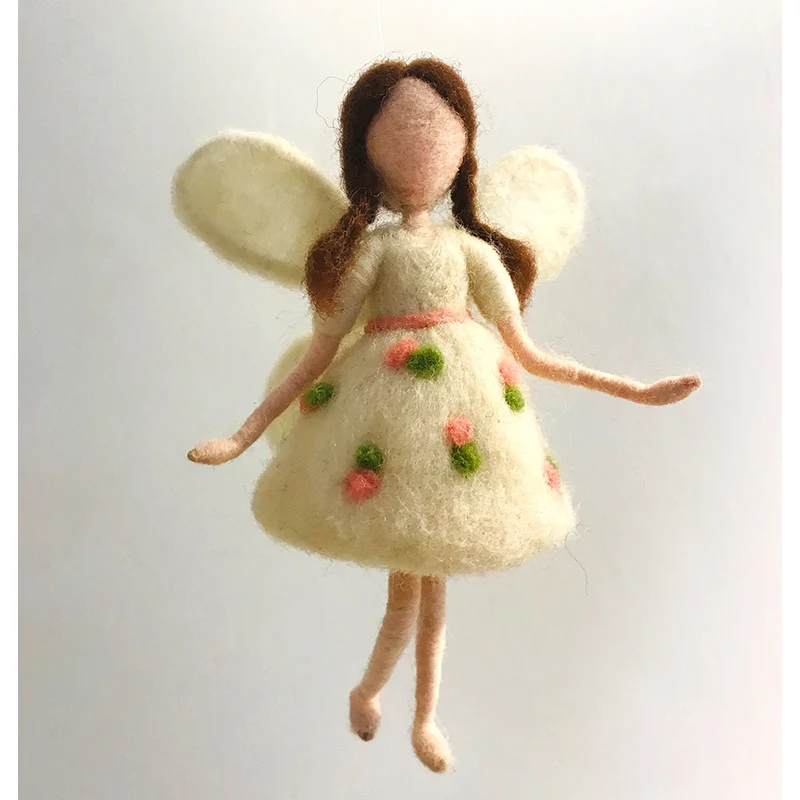 

Non Finished Fairy Angel Fly Spirit Girl Wool Needle Felt Kit Handmade For Beginner Stress Release Kit 2021 DIY Toy Doll Craft