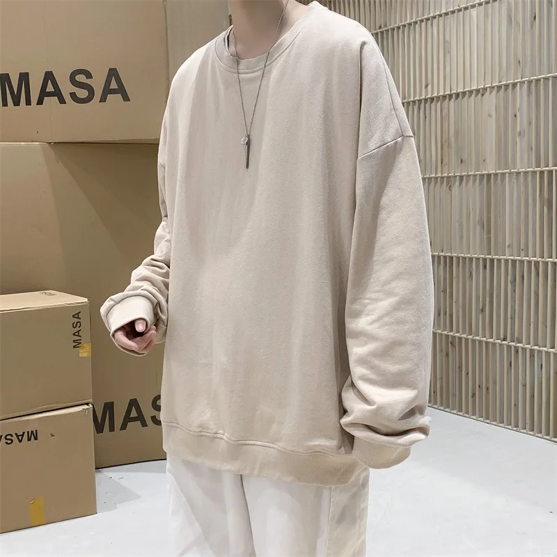 

Men's sweater fashion spring and autumn round neck Pullover men's long sleeve T-shirt lovers' wear men's loose and versatile