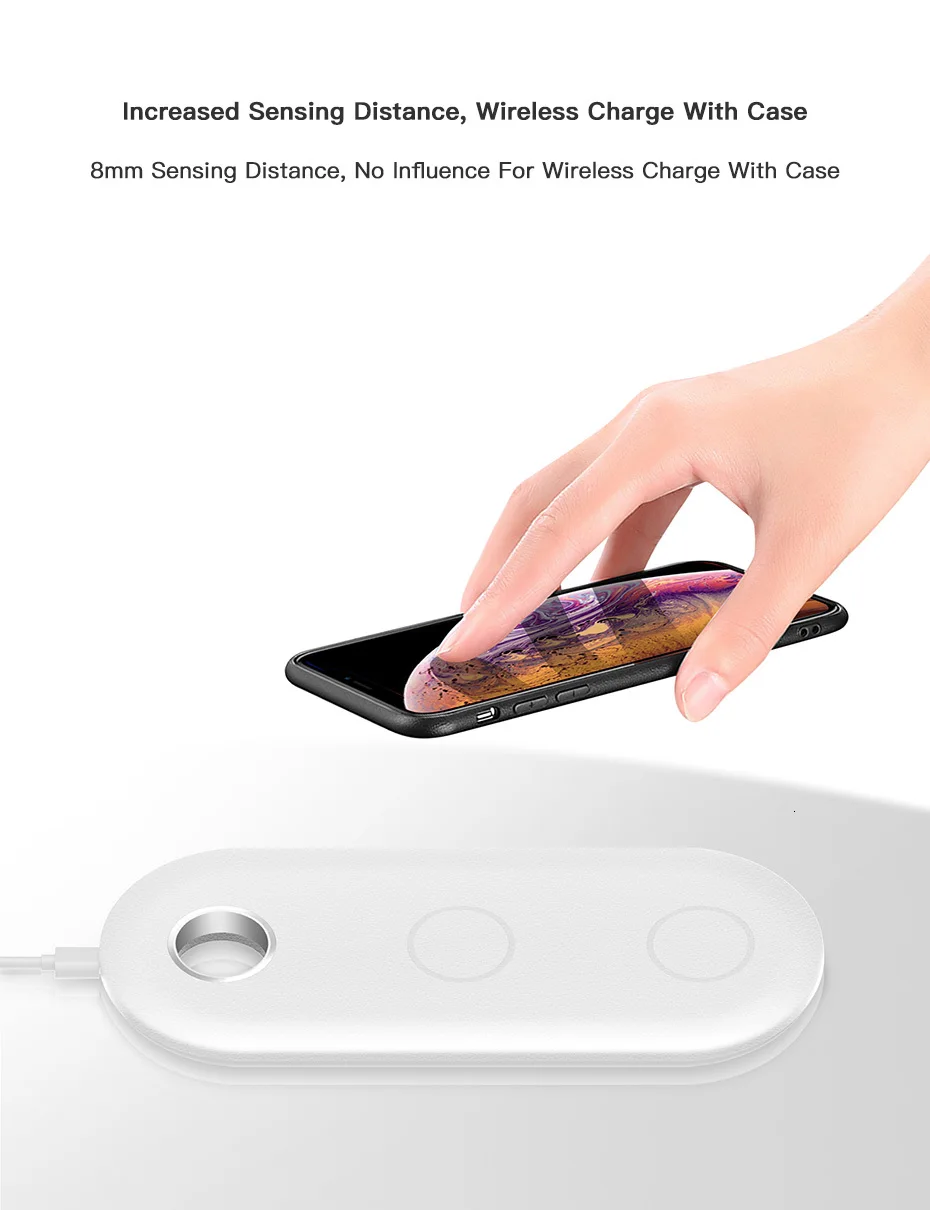 3 в 1 Qi Смарт Беспроводное зарядное утройство для телефона Pad для iPhone 11 Pro XS Max XR X 8 для Apple Watch AirPods Быстрая Зарядка Док-станция