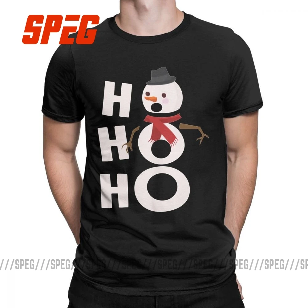 

Забавная Рождественская футболка со снеговиком, Мужская хлопковая футболка с круглым вырезом, футболка с коротким рукавом, топы размера пл...