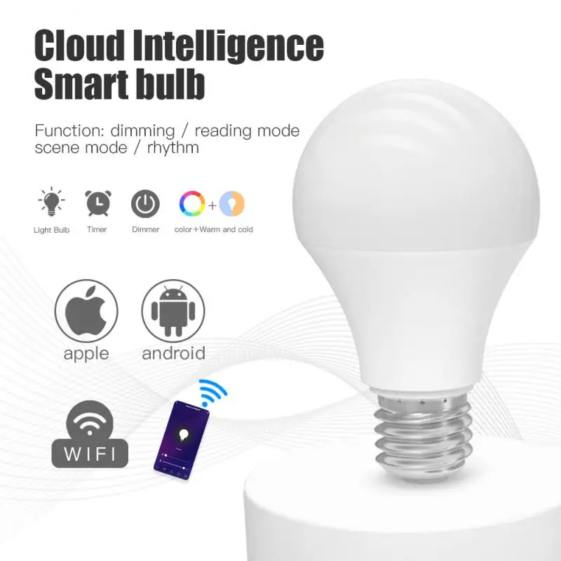 E27/B22 15W WiFi умный светильник Светодиодная лампа RGB + CCT затемнения яркая приложение