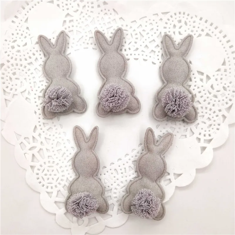 light gray 100 шт/партия 2,8*5 см войлочная нашивка аппликации кролика для детей аксессуары для волос и DIY принадлежности для детей аксессуары для волос DIY - Цвет: light gray