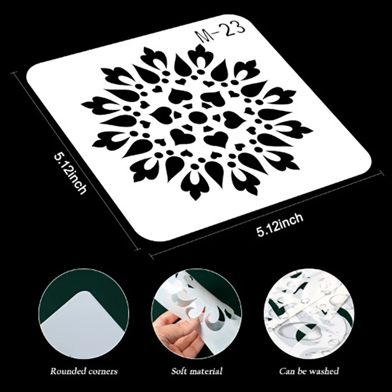 24 шт. Мандала трафареты для картин DIY Рисунок Скрап Плитки ткани искусства