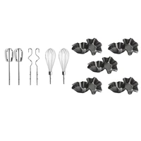 10x tortilla pan set black stainless steel hand mixer accessories 2 wired beaters2 whisks and 2 dough hooks