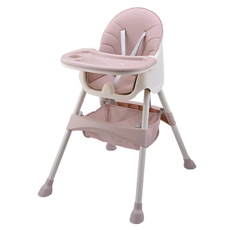 Baby High Feeding Chair Portable Kids Table Foldable Dining Chair Adjustable Height Multifunctional Food Chair With Cushion