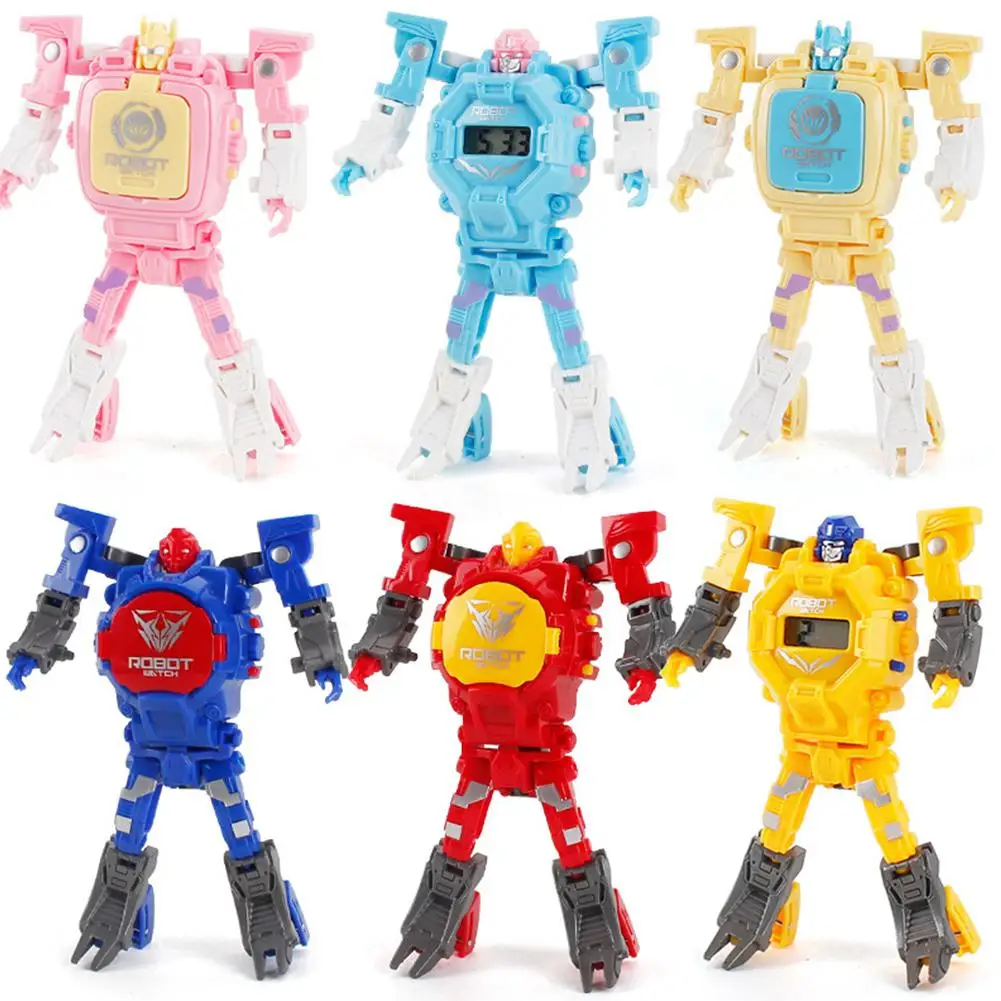 Электронные наручные часы GloryStar с мультяшным роботом трансформером цифровым