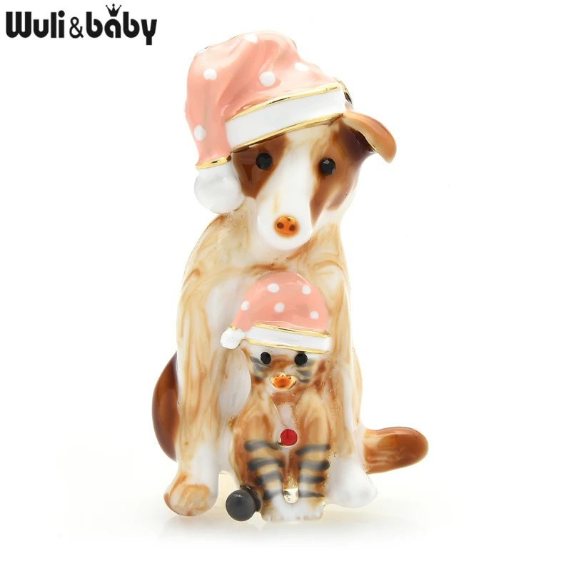 Женская Брошь в виде кошки Wuli &amp baby с эмалью форме собаки и 2 цвета - купить по