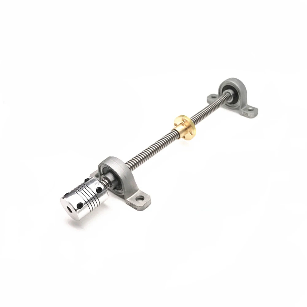 Свинцовый винт T8 4 мм 100-1200 с гайкой + крепежный KFL08 комплект свинцовых винтов