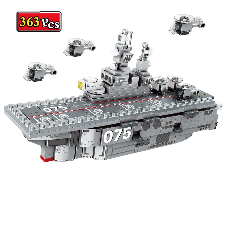

Military Series WWII Type 075 Amphibious Assault Ship Mini Aircraft MOC Model Building Blocks Bricks Toys Christmas Gifts