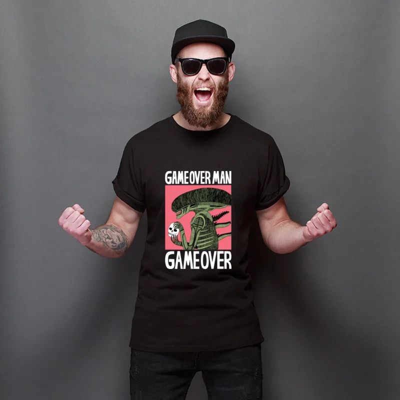 

Hot Sale Game Over Man Game Over Summer Round Neck T Shirts Pure Cotton Special Tees Crew Neck Cotton Tops T Shirt For Unisex