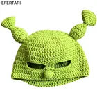 EFERTARI зеленая шляпа женский пуловер Монстр шрек забавная шерстяная шляпа Монстр детский пуловер
