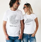 Футболки для пары комплект пицца комплект из 2 предметов футболки для пары Love романтические одинаковые футболки Одежда для него и для нее футболки