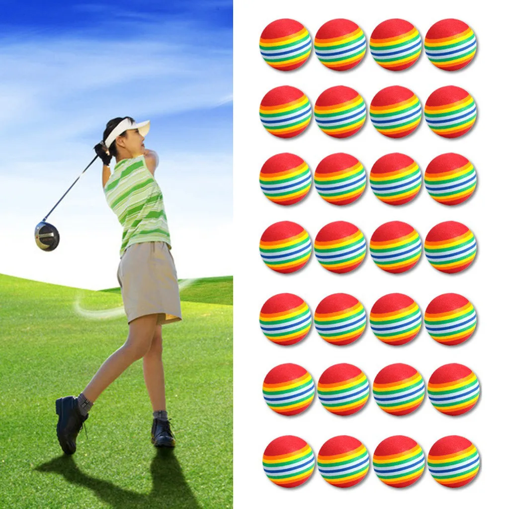

30pcs Golf Sponge Soft Rainbow Balls Golf Swing Training Balls Sponge Foam Golfer/ Tennis Sponge Golf Ball