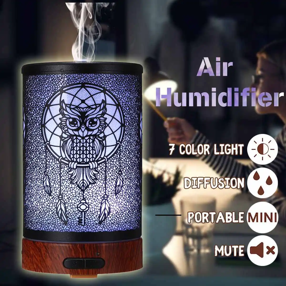Умный Светодиодный увлажнитель воздуха с рисунком совы 12 Вт 100 мл | Бытовая